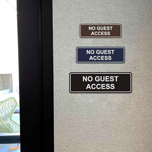 Signs ByLITA Standard No Guest Access Sign (Black) - Large 5 Pack