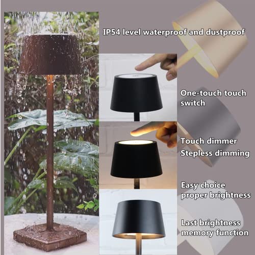 Rechargeable led Cordless Desk lamp,Aluminum, dimmable, Suitable for Indoor and Outdoor Lighting Black