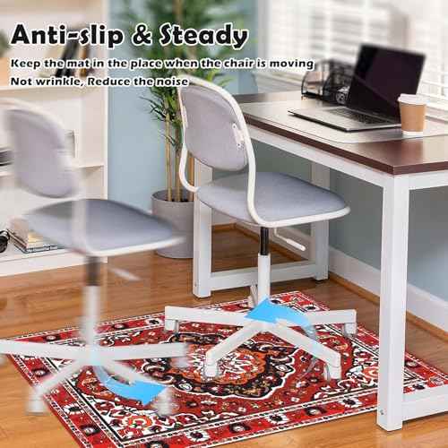 Office Chair Mat, Carpet & Hard Floor, 36" x 48", Red