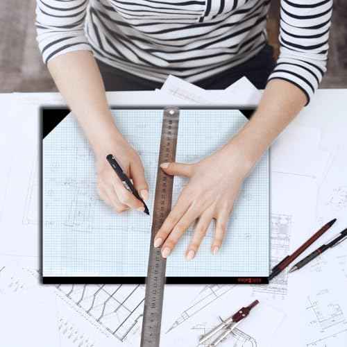 Graph Paper Pad 22"x17", 50 Sheets, 1/4 Inch Grid, 80 GSM, Engineering Drafting Paper for Designers, Blueprint Sketching, Grid-Based Graphing for Architecture, School, Office