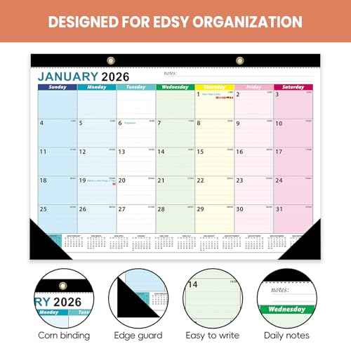 COMIX 12 Month Desk Calendar 2026 (Jan 2026?Dec 2026) ? 17" x 12" Wall Calendar with to-Do List & Notes,2026 Calendar Monthly Planner for Home, School, or Office Organization