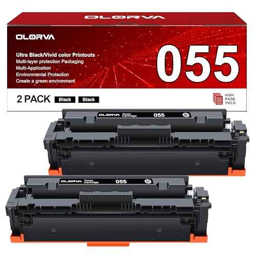 055 Black Compatible Toner Cartridges Replacement for Canon 055 Black 2 Pack 055H Compatible with Canon Mf743cdw Toner Cartridges, MF745Cdw, MF746Cdw Laser Printers