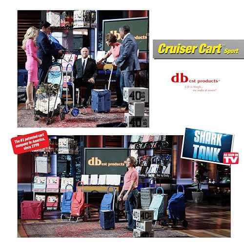 dbest products Cruiser Cart Sport, Foldable Grocery Cart on Wheels,Multi-Use Collapsible Folding Laundry Basket with Wheels