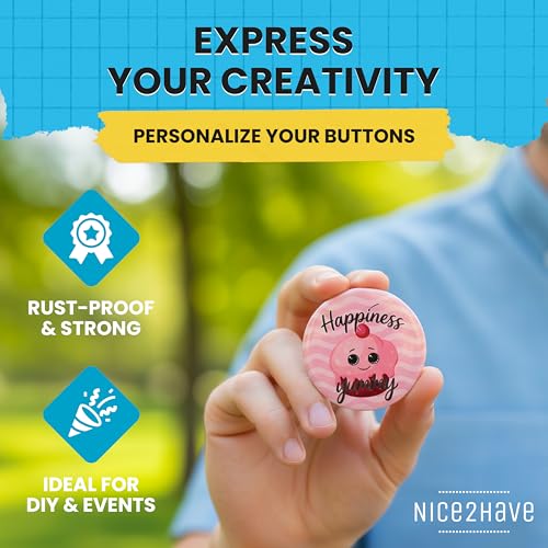 Nice2have 2.25 Inch Pinback Button Parts – 100 Sets for Button Maker Machine, Front/back/Film Included
