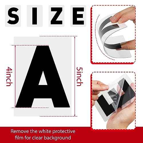 Leinuosen 300 Pcs Sign Letter Printed on Marquee Flexible Outdoor Black Portable Sign Board Plastic Changeable Letters and Numbers Punctuation Acrylic Numbers(4'', 5'')