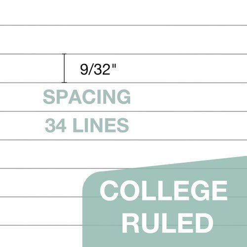 POPRUN White Legal Pads 8.5 x 11.75 College Ruled, 100GSM Writing Paper Pad, Bulk Lined Notepad Notebooks for Work School, Classroom Office Supplies, 6 Pack