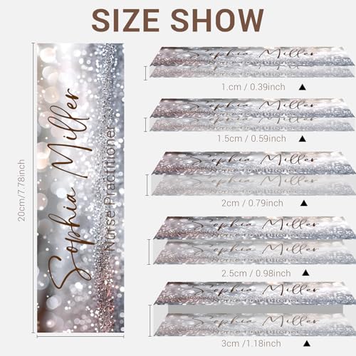 Glitter Grey Personalized Desk Name Plate for Office & Women Bosses