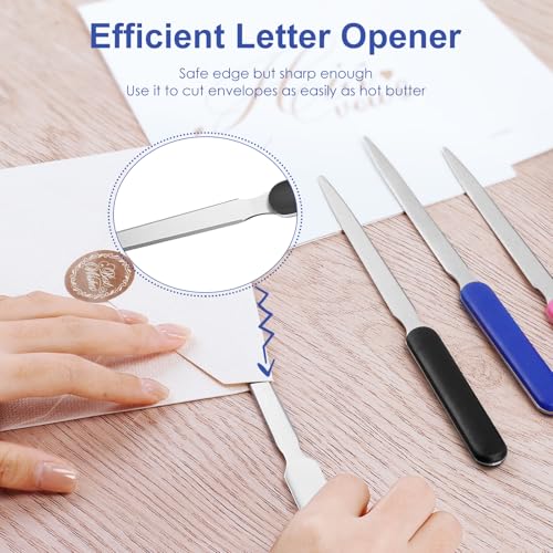 KAOPET 7 Pack Stainless Steel Letter Openers - Office & Home Mail Slitter