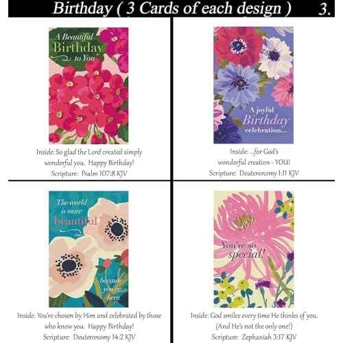 Generic King James 60 ct KJV BIRTHDAY Christian/Religious Greeting Card Set w/KJV Scripture