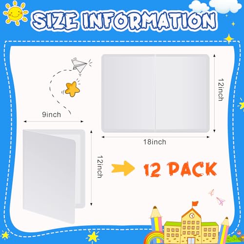 12 Pcs Folding Magnetic Dry Erase Activity Boards Foldable Magnetic Board Dry Erase Learning Project Scrum Folding Whiteboard for Students School Classroom