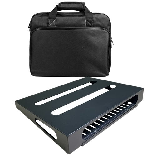 SOYAN 14" x 10.6" Guitar Pedal Board with Power Supply Cradle, Carry Bag Included (Black, SPB-14S)