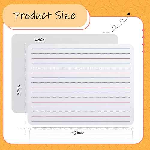 24 Pack 9"x12" Small White Board Dry Erase Board with Lines Doubled Sided White Boards for Students Mini Whiteboard Eraser Included Lined White Board Lap Board for Classroom Students Teachers Kids