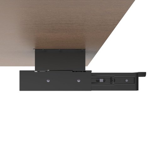 Mofangtech Under Desk Sliding Out Drawer 15.6" x 10" x 5.07" with Shell, Pull Out Lockable Secure Drawer Storage Organizer for Workbench or Standing Desk with High Crosspiece