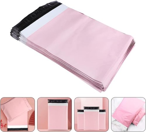 Skiennix 50Pcs Thickened Pink Mailer Bags - Eco-Friendly Shipping & Packaging Solution