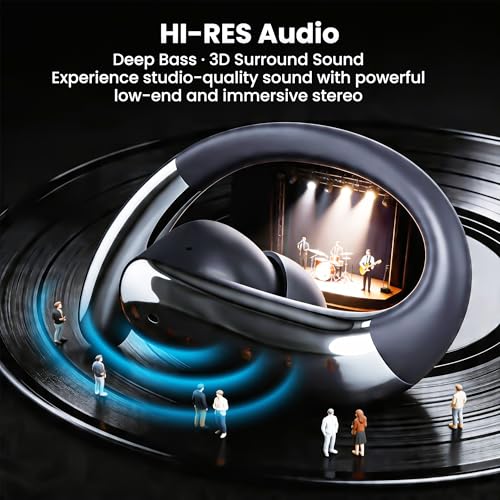 RichEast Black AI Translation Earbuds 50H Playtime Real-Time Translator for Travel & Business