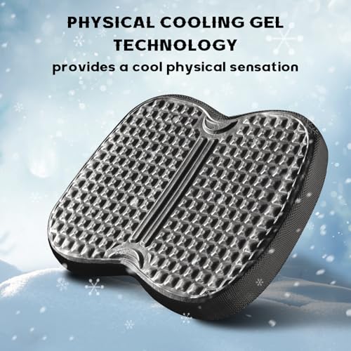 NEW-Vi Office Seat Cushion with Cooling Gel & Memory Foam for Tailbone Pain Relief, Sciatica & Back Support - Waterproof & Anti-Slip Base for Office Chair, Car, Wheelchair