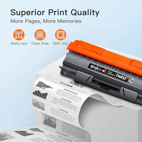 E-Z Ink Compatible Toner Cartridge Replacement for Brother TN-433 TN433 TN433bk TN431 Compatible with HL-L8260CDW HL-L8360CDW MFC-L8610CDW MFC-L8900CDW (2 Pack, Black)