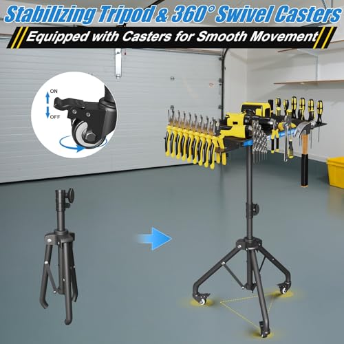 Rolling Tool Cart with Magnetic Strip, Mobile Work Table Rolling Workbenches for Bike Workshop