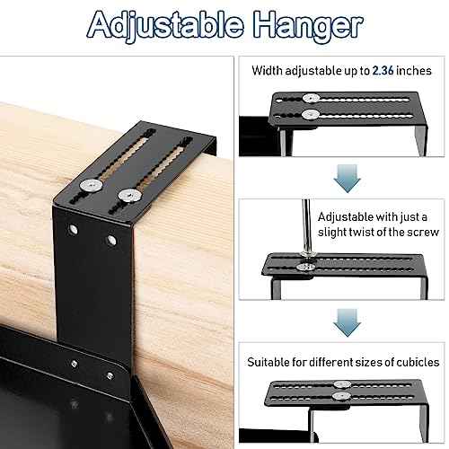 Office Cubicle Shelf Cubicle Storage Organizer Cubicle Accessories Height Adjustable Cubicle Corner Shelf with Adjustable Hooks