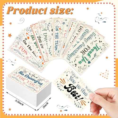 Yeaqee 240 Pcs Employee Appreciation Kudos Cards Funny Blank Back Motivational Card Encouragement Thank You Note Recognition Card for Teacher College Affirmation Gift(Drawing)