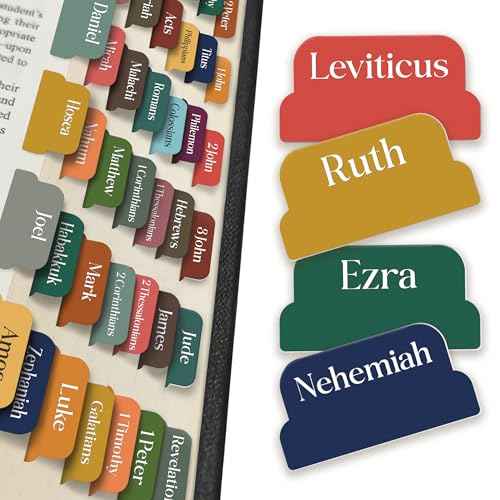 Bible Tabs for Women, Men, Kids, Boys, 90 Large Print Bible Index Tabs for Study Bible, Laminated Easy-to-Read Label, Christian Gift for Church, Boho