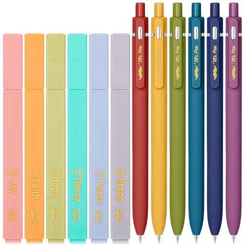 Mr. Pen- Aesthetic No Bleed Highlighters & Gel Pens, 12 Pack, Colorful Bible Highlighters No Bleed, Colorful Ink Aesthetic Gel Pens