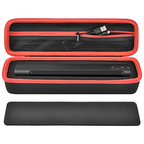 ALKOO Black Portable Scanner Case for Epson ES-50/60W/55R - Water-Resistant, Shockproof, Organizer