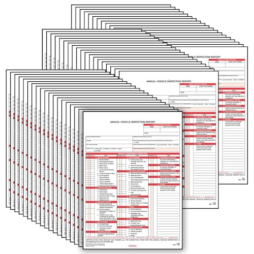 J. J. Keller Annual Vehicle Inspection Report Forms, 100-pack