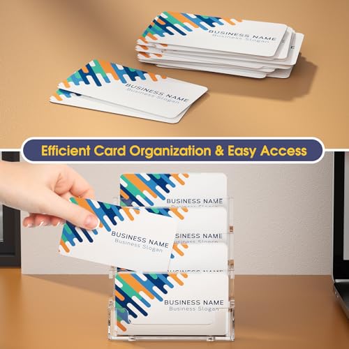 MaxGear 2 Pack Acrylic Business Card Holders with 4 Pockets - 320 Card Capacity