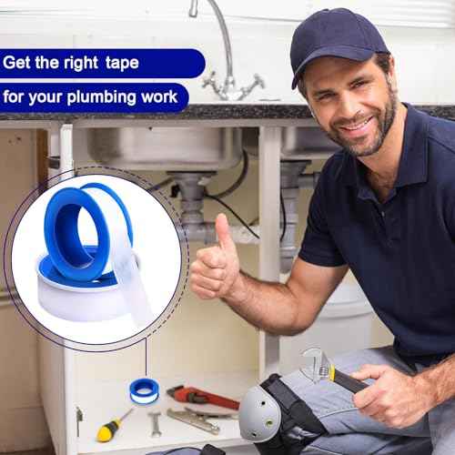 PTFE Tape 1/2 x 520 Inches Plumbers Waterproof Sealant Plumbing Tape for Shower Head Repairing Water Pipe Sealing (White,200 Rolls)