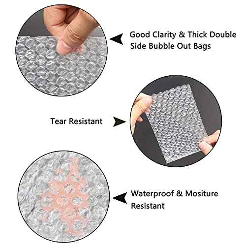 200Pack Bubble Out Bags Pouches 4"x 6" Bubble Pouches Cushioning Packaging Bags, Double Walled Cushioning Bags Thickening Shockproof Foam Bags for Moving, Shipping, and Storage