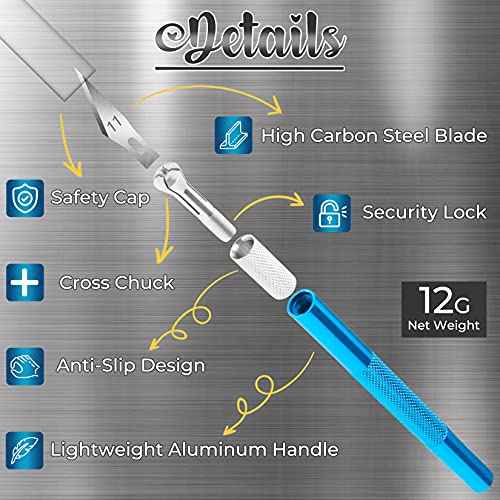 DIYSELF Exacto Knife, 2 Exacto Knives with 40 Spare Exacto Blades, Craft Knife, Hobby Knife, Precision Exacto Knife Set for Crafts, Arts, Modeling, Scrapbooking (#11#16#17)