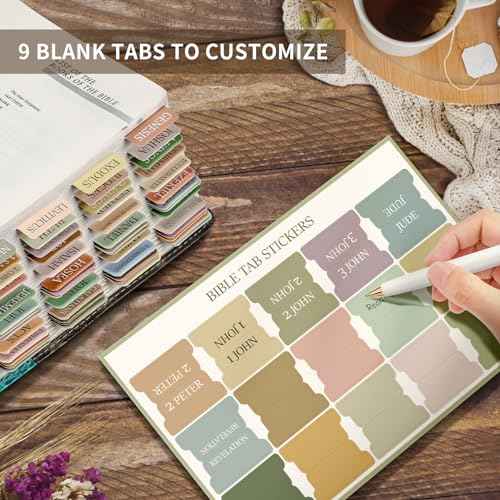Bible Tabs for Women & Men, Laminated Bible Tabs for Study Bible, Large Print Neutral Bible Tabs for Easy Navigation, Boho Theme, Bible Index Tabs