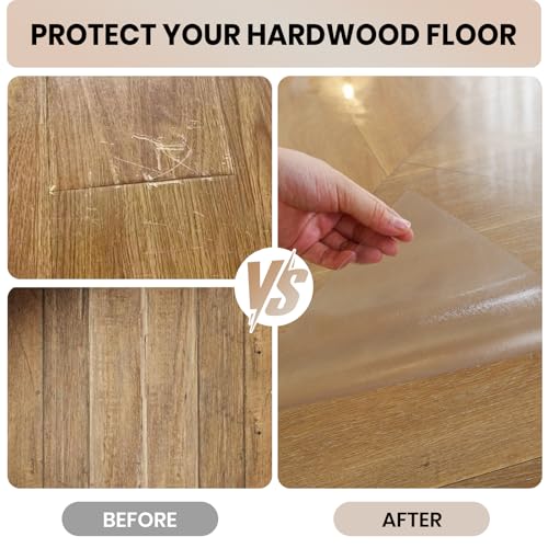 Clear Office Chair Mat for Hardwood Floor, 36 x 60 Inch Desk Chair Mat, Plastic Floor Protectors for Chairs, Heavy Duty Wood Tile Floor Mats for Home & Office