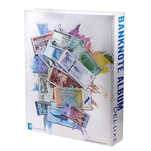 Banknote World Deluxe Currency Collecting Album, Blue, 300 Pockets