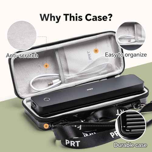 Portable Carrying Case Compatible MT610 / MT610 Pro Portable Thermal Printer, Storage Case for Thermal Printer and Accessories (Case Only), Black
