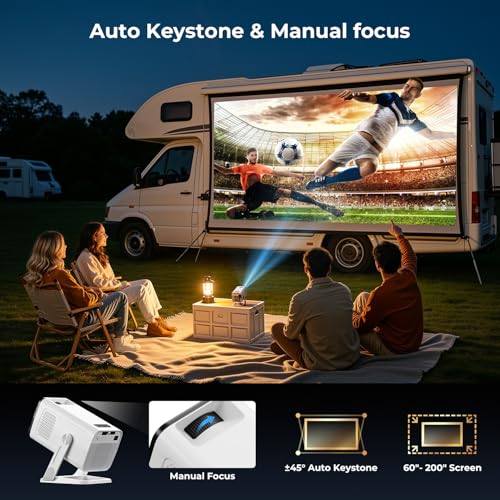 ClokoWe White Mini 4K WiFi Bluetooth Portable Projector 1080P Support