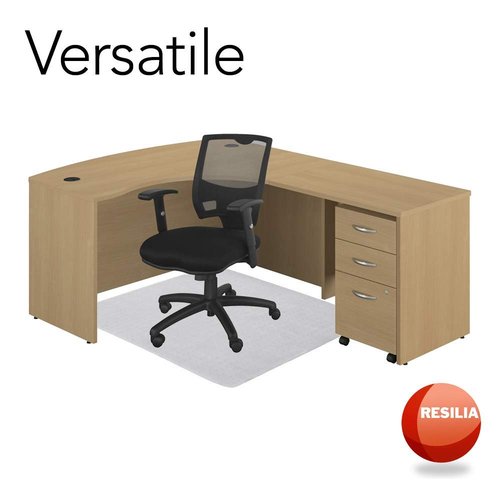 RESILIA Office Desk Chair Mat - for Low Pile Carpet (with Grippers) Clear, 46 Inches x 60 Inches, Made in The USA