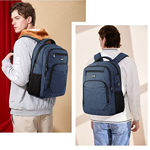 Paude Backpack School, Laptop, Bookbag for Teen Boys 15.6 Inch College, Business, Work, Travel (Blue, 15.6 inch)