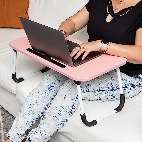 Pink Mind Reader MDF Lap Desk with Folding Legs & Device Slot