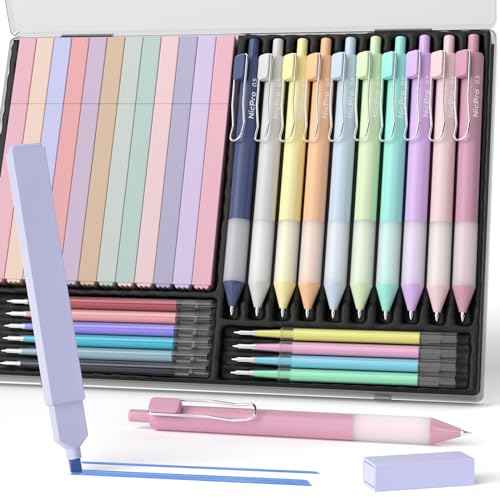 Nicpro 33PCS Aesthetic Highlighter and Gel Pen set with Case, 12 Bible Highlighters & Cute Pens Refills With Soft Ink & Tip, No Bleed Quick Dry for Bible Study Journaling Planner Notes School Supplies