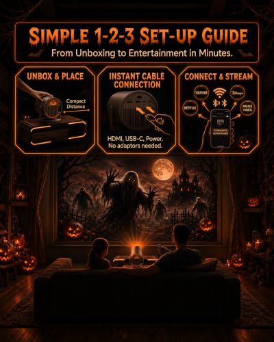 FABLE Lantern 1 Set Darkcast Halloween Projector with WiFi Bluetooth 4K UHD Built-in Speaker
