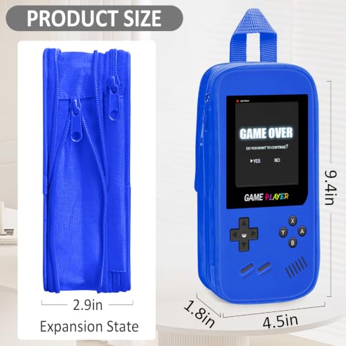 Blue Gamer Pencil Case for Boys Large Capacity School Supplies Organizer