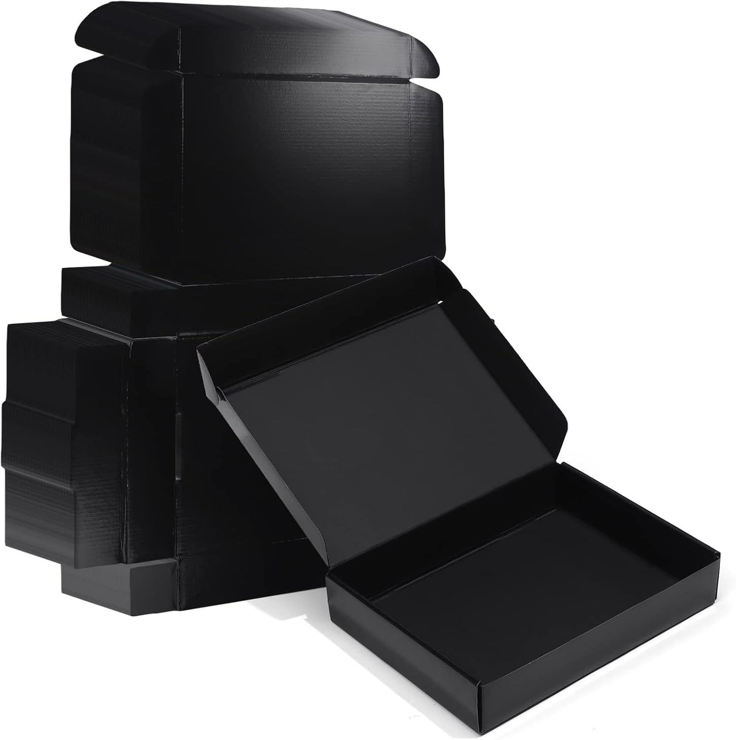 ZBEIVAN Black Shipping Boxes - 11x8x2 Corrugated Cardboard Mailer | 20-Pack for Small Business Packaging