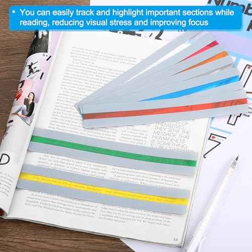 PATIKIL Guided Reading Strips, 36pcs Tracking Highlight Colored Overlay Bookmark Reduce Visual Stress Teacher Teaching Supply for Classroom, Clear