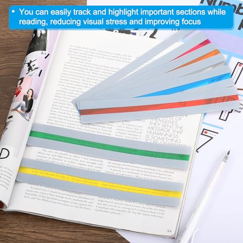PATIKIL Clear Guided Reading Strips - 12 Pcs Highlight Bookmark for Focus & Stress Relief