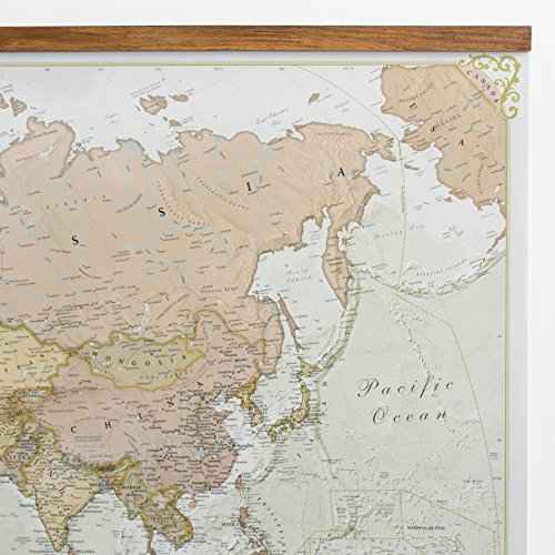 Maps International Giant World Map ? Antique Style Mega-Map Of The World - Laminated - 46 x 80-2025 Updated
