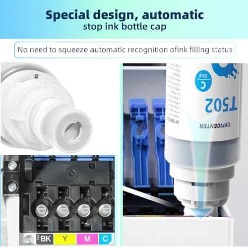 T522 522 Ink Refill Bottles for Ecotank ET-2760 ET-4760 ET-2750 ET-2720 ET-3760 ET-2850 ET-15000 ET-2800 ET-4700 ST-4000 ST-2000 ET-3710 ET4810 ET-3850 ET-3750 ET-2803 Printer (2BK C M Y)