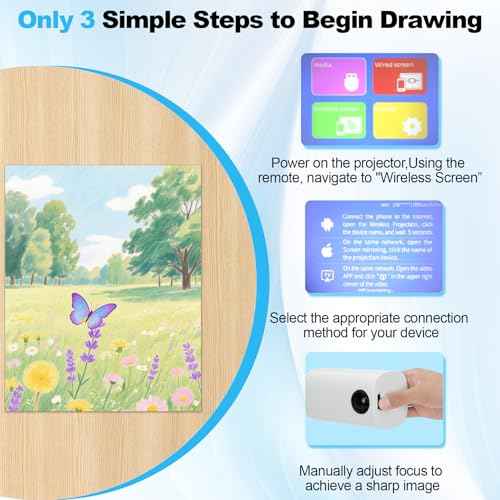 Art Projector for Tracing Drawing Painting, Drawing Projector with iOS/Android Support - Desktop & Wall Canvas Projection, Sketching Tool for Kids/Beginners/Adults, Cake Decorating Art Supplies