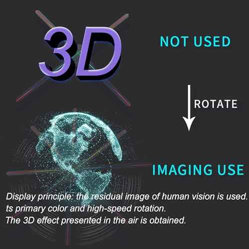 3D Hologram Fan, 45cm (17.7 In) 4-Blade HD LED Spinning Holographic Projector Display, Transparent Compact for Retail Advertising and Home Decor